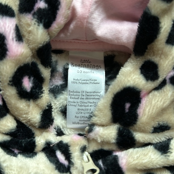 Baby girl hooded fleece jumpsuits - Picture 5 of 6